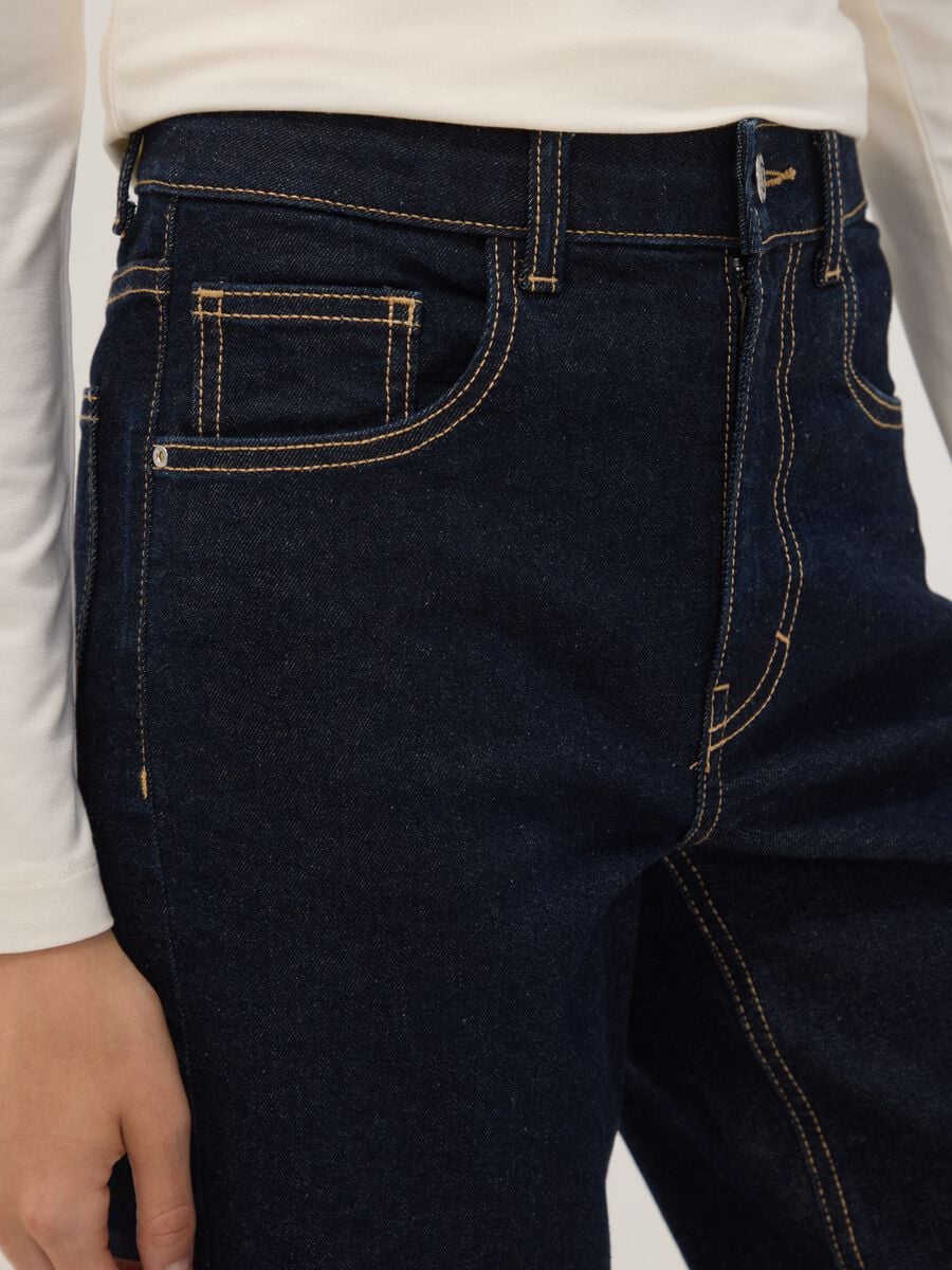 Blaue Wide-Leg-Jeans aus Stretch-Baumwolle_3