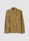 Camicia gialla in pura viscosa con stampa animalier regular fit_4