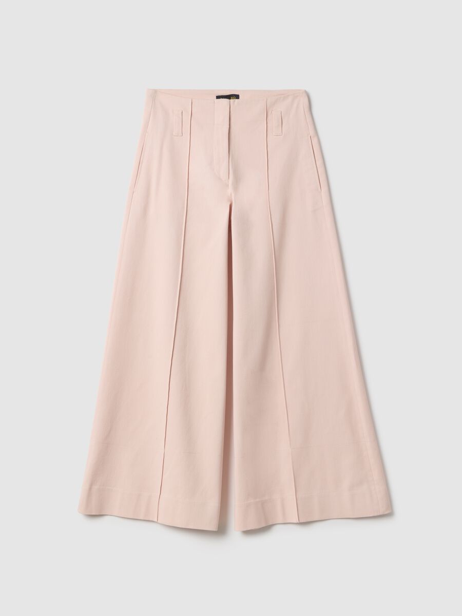 Straight Pink Trousers in Twill and Stretch Cotton_4