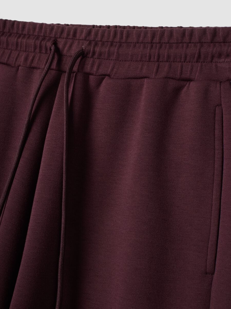 Violette Wide-Leg-Hose aus elastischem Modal mit Kordelzug_5