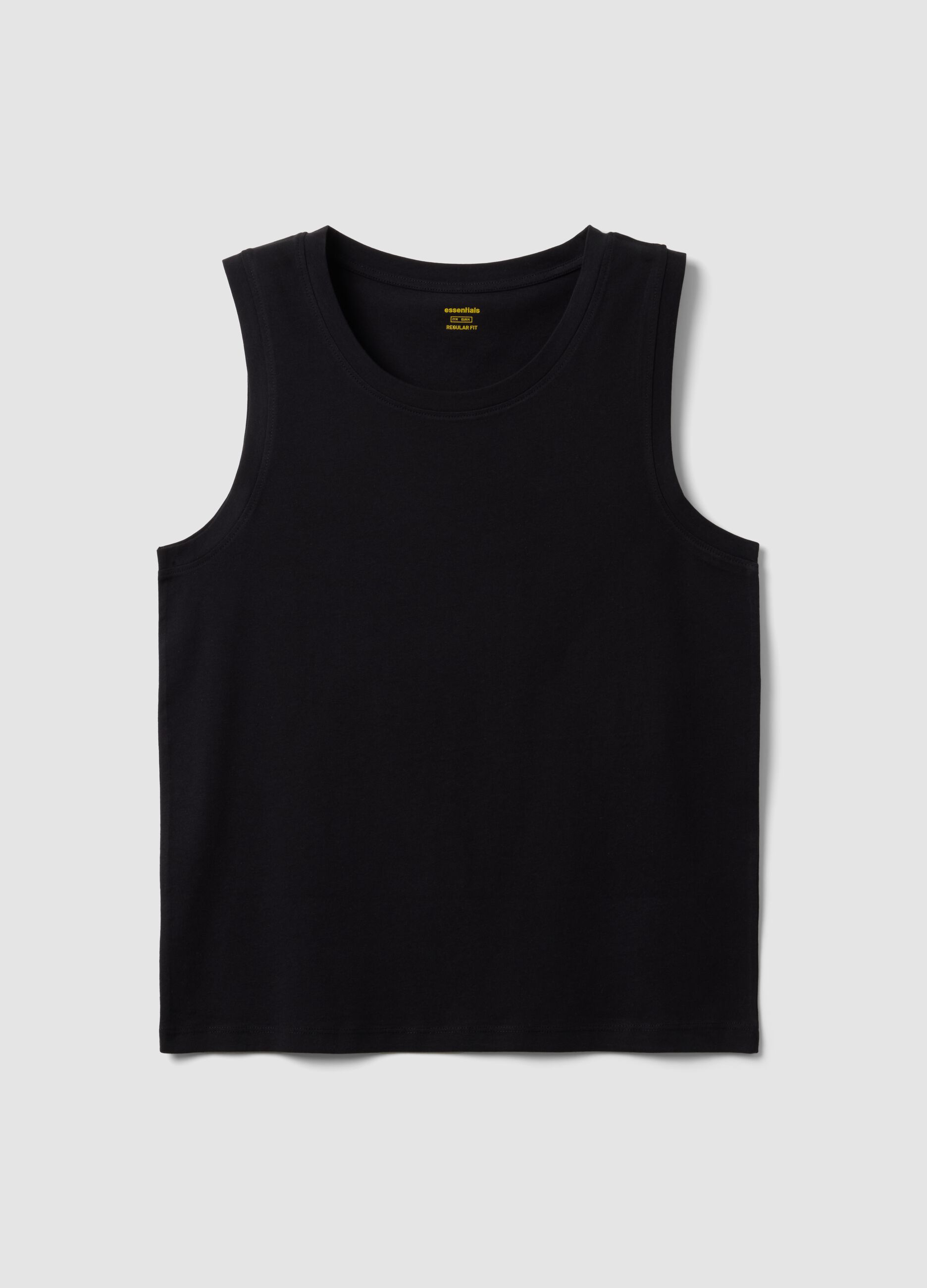 Black pure cotton vest
