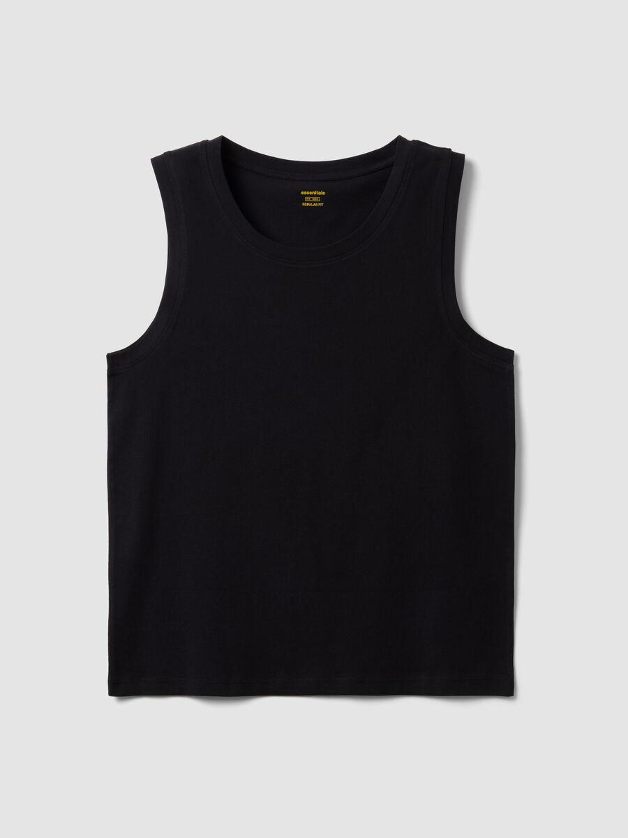 Black pure cotton vest_4