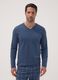 Blue V-neck pyjamas in pure organic cotton_1