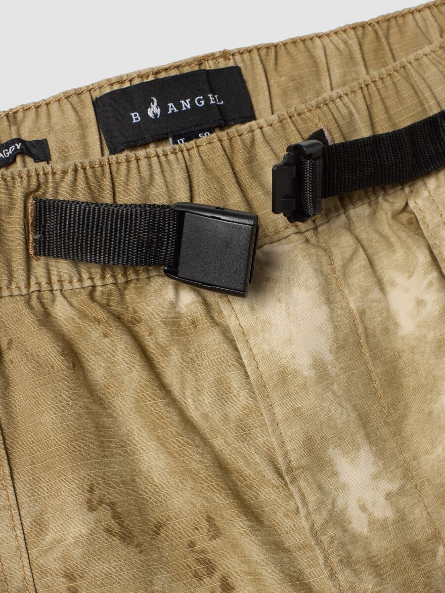 Beige baggy pure cotton Bermuda shorts_1