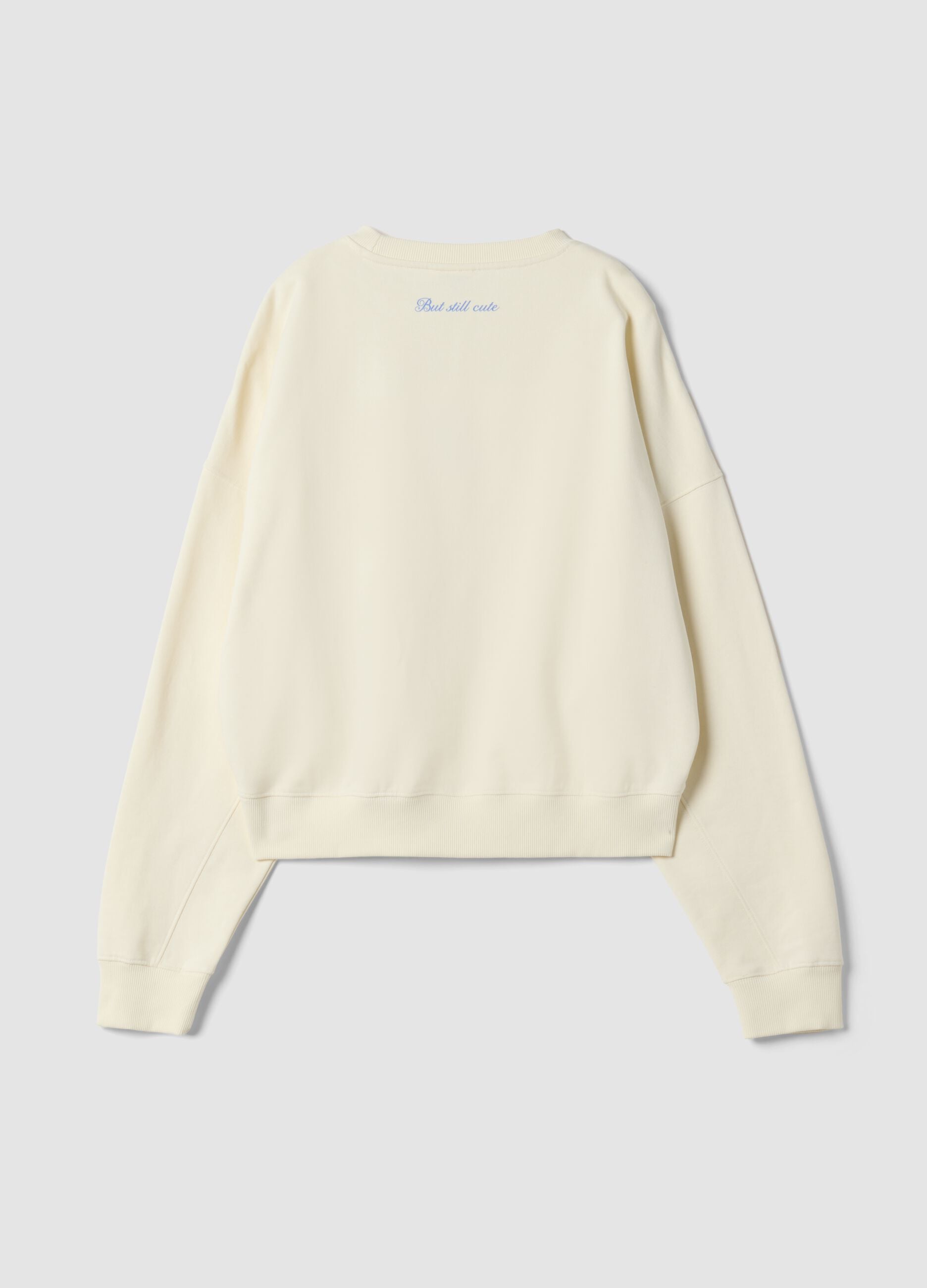 Sweatshirt bege em algod&atilde;o puro com estampado Stitch