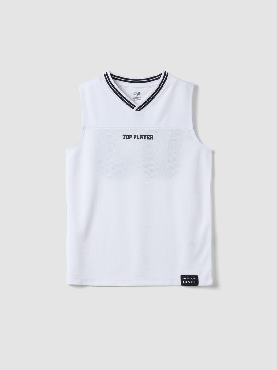 Wei&szlig;es Sport-Top mit Print_0