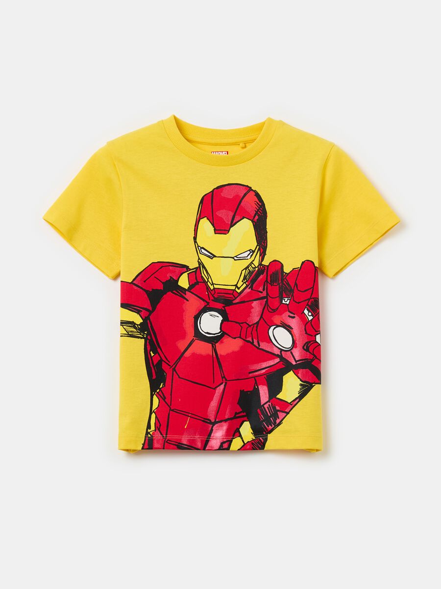 Camiseta de algodón con estampado de Iron Man_0