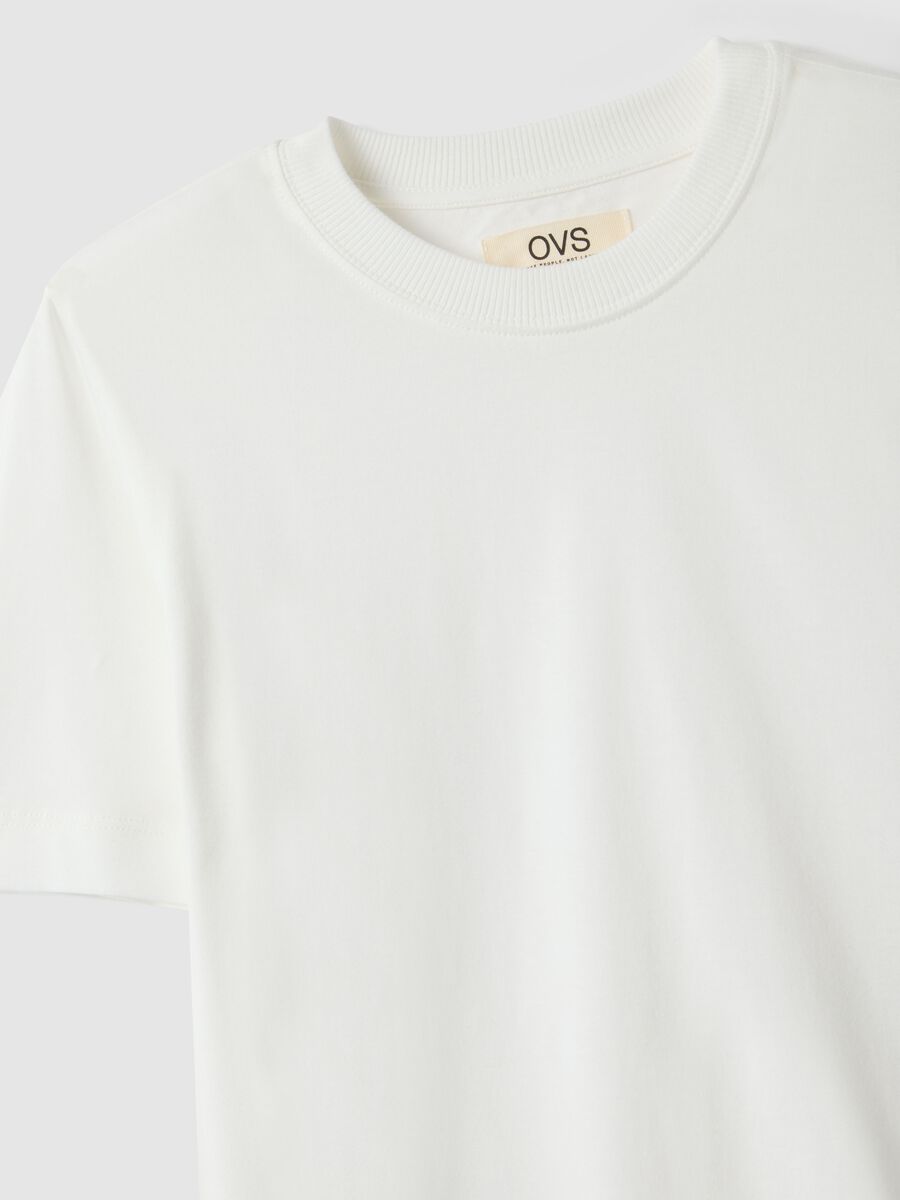 White Short-Sleeved T-Shirt in Pure Italian Cotton_5
