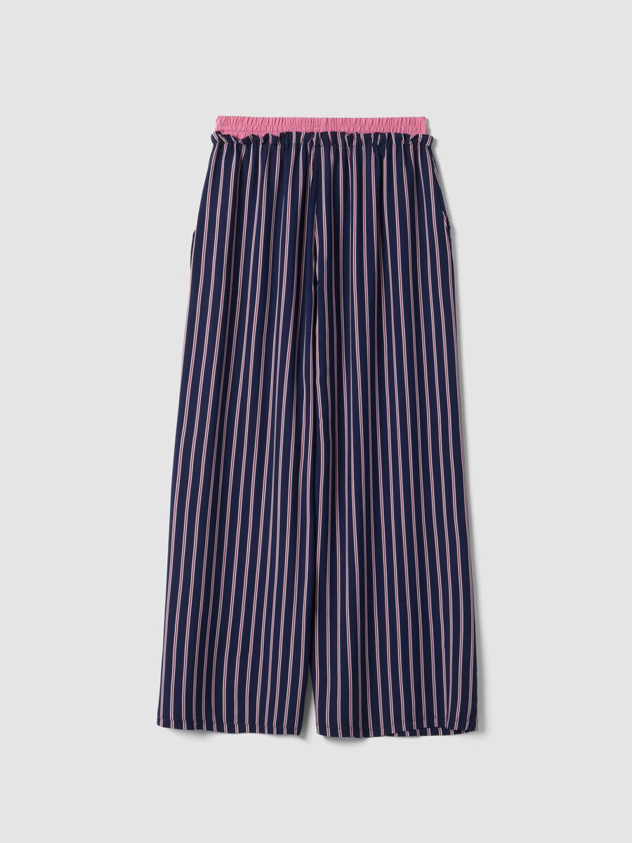 Blue striped pure viscose pyjama trousers_2