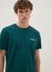 Green pure cotton T-shirt with slogan and back print, regular fit_3