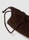 Genuine brown leather bag with drawstring closure_1