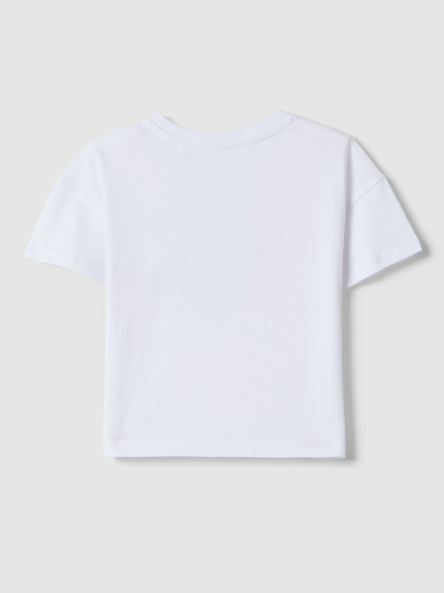 Girls' white pure cotton t-shirt regular fit with print_1