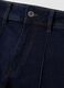 Dark blue wide-leg stretch cotton jeans_2