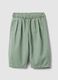 Green girl's baggy trousers in lyocell and cotton_0