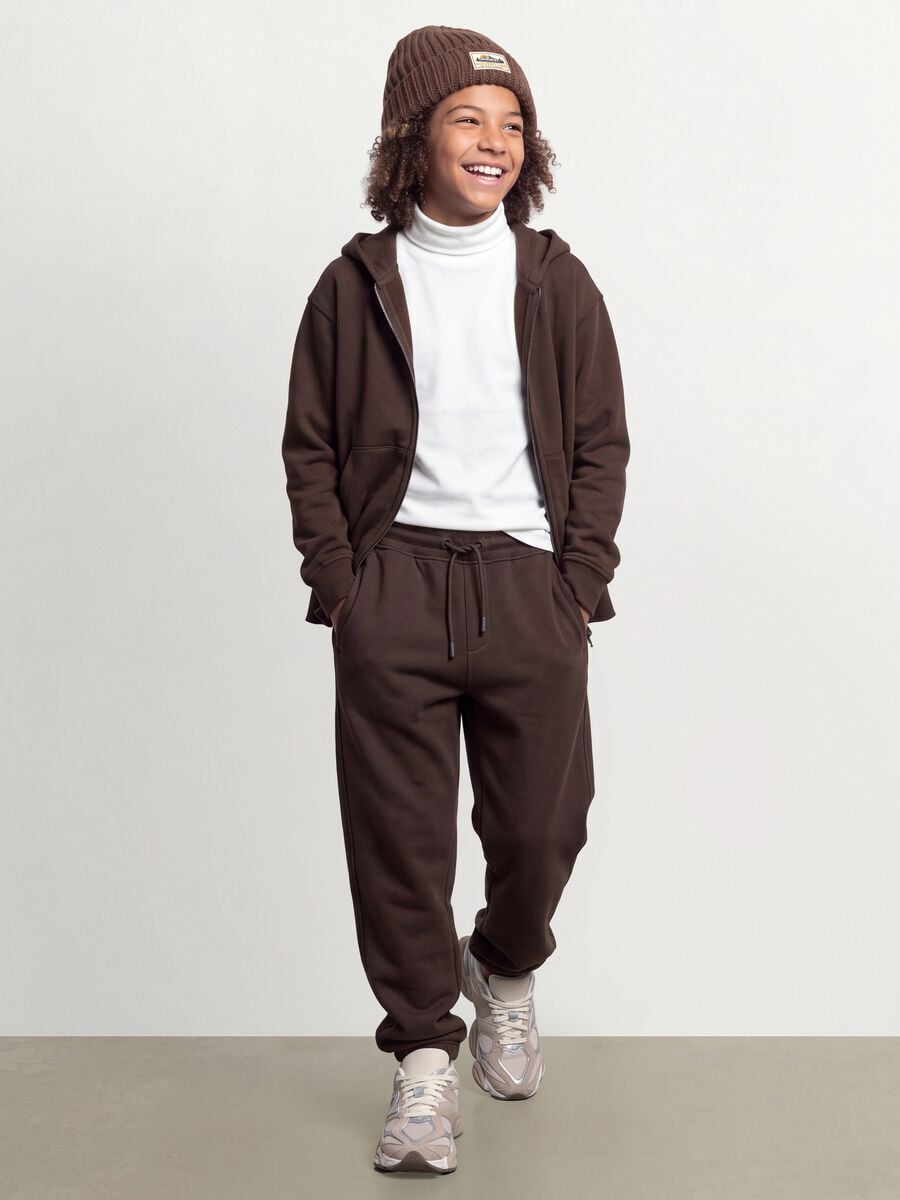 Brown jogger trousers in pure organic cotton_0