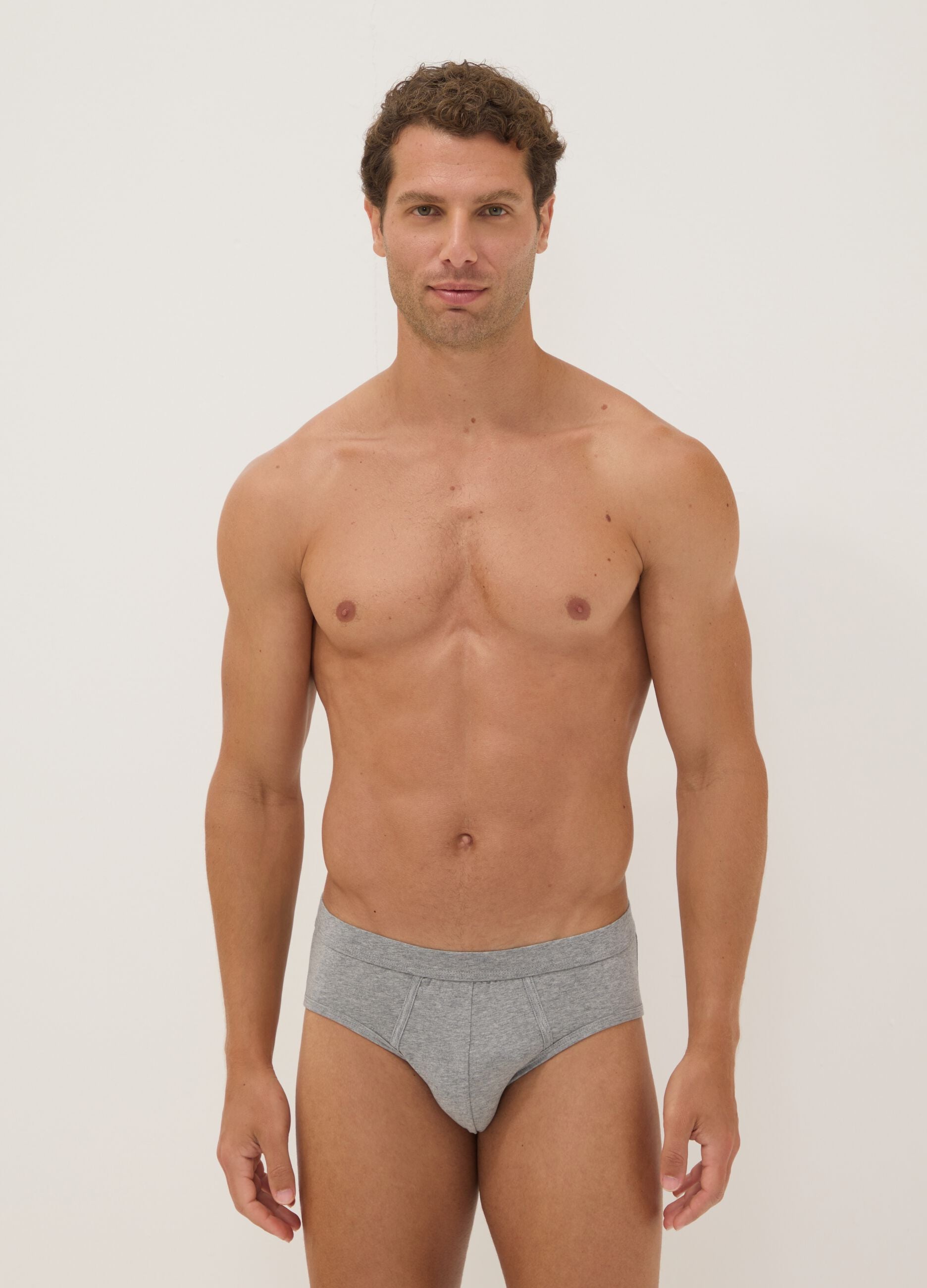 2-pack of grey Supima stretch cotton briefs