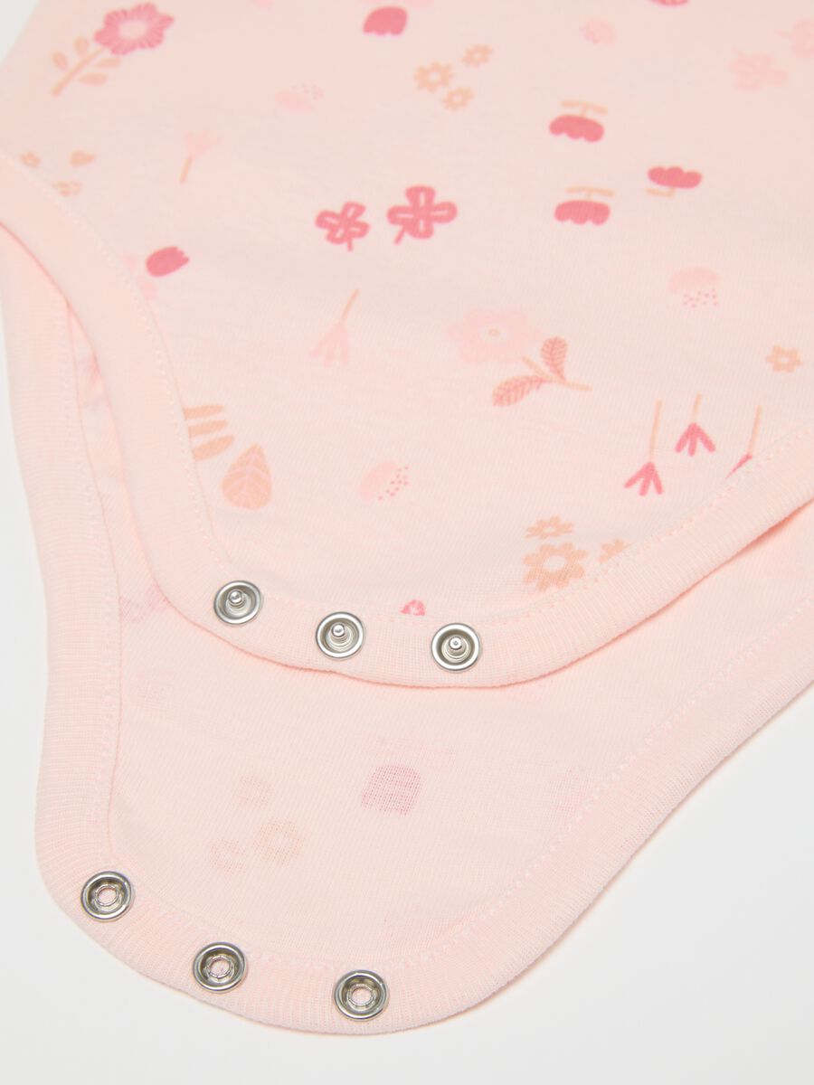 Multicolour short sleeve baby bodysuit tripack in pure cotton_2