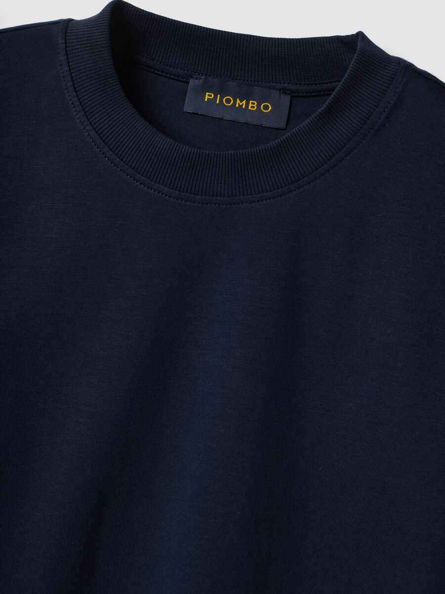 Blue Supima cotton short-sleeve regular-fit T-shirt_1