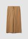Brown wide-leg joggers in stretch fabric_0