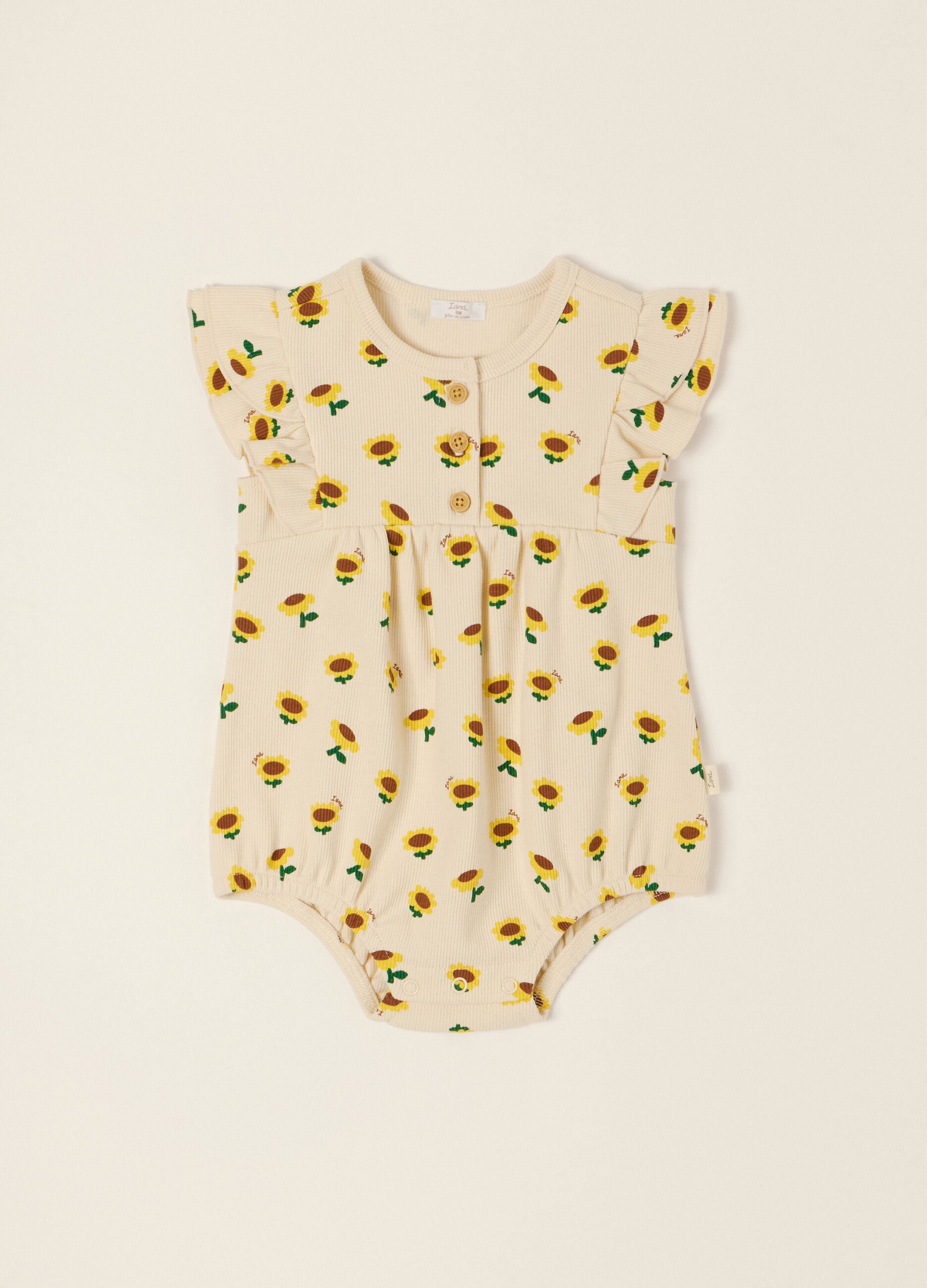 IANA Baby-M&auml;dchen Strampler aus Stretch-Baumwollripp