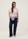 Pink pure cotton T-shirt with embroidered neckline_1