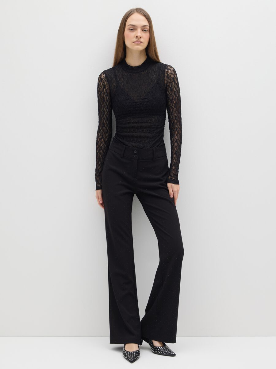 Black lace bodysuit without cups, regular fit_1