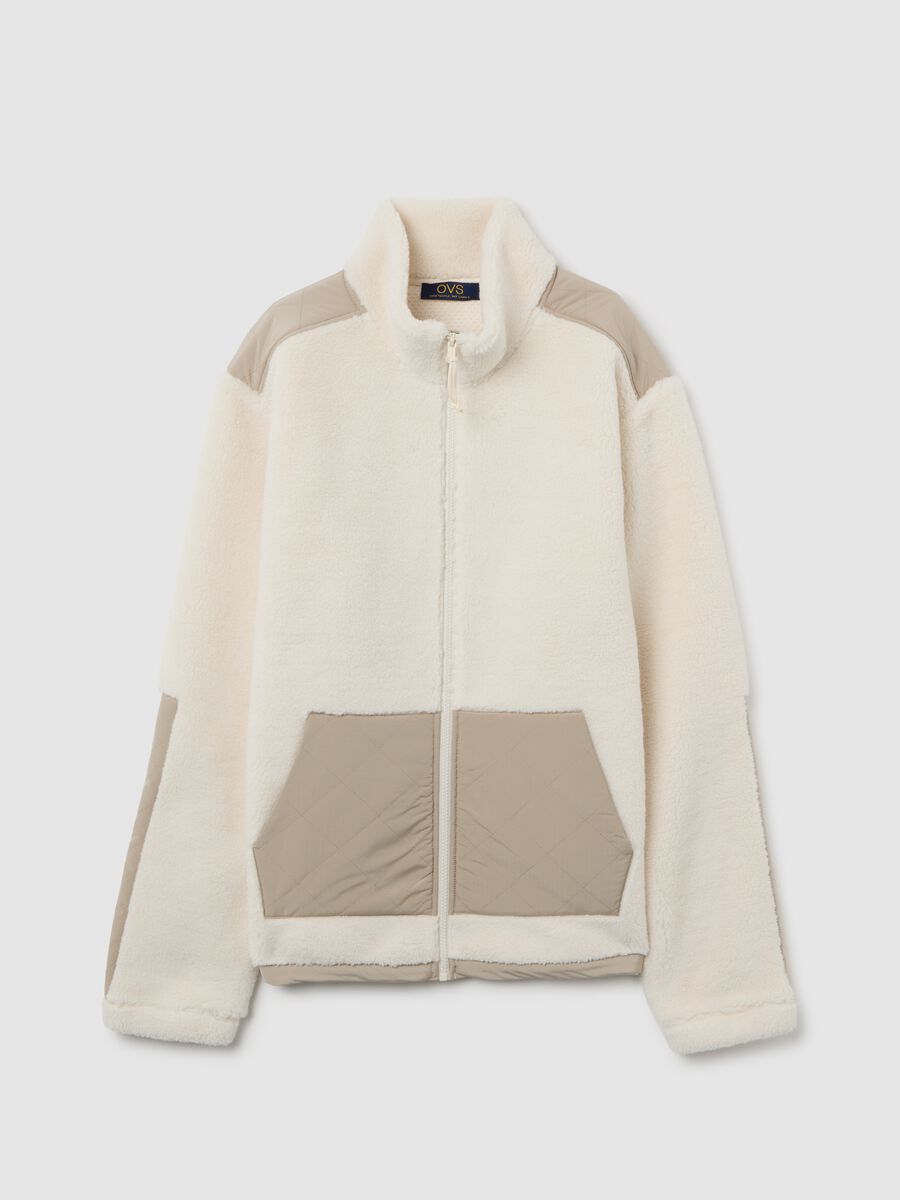 White sherpa full-zip sweatshirt_4