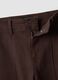 Jeans marroni wide leg in twill di cotone elasticizzato_5