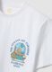 Wei&szlig;es T-Shirt aus reiner Baumwolle mit Print, Regular Fit_5