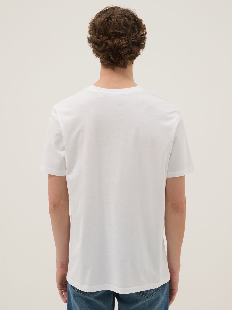 White graphic-print pure cotton T-shirt, regular fit_2