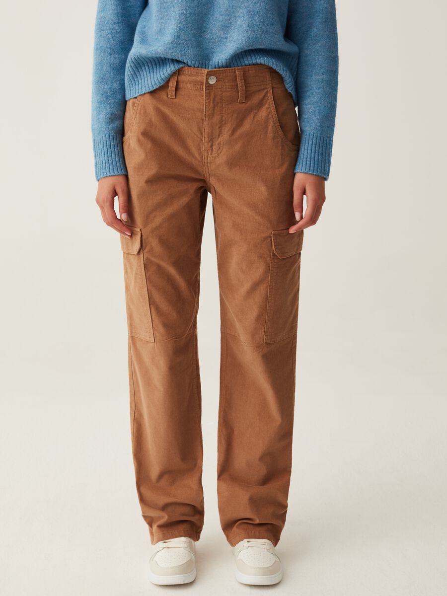 Cargo trousers in corduroy_1