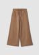 Pantaloni culotte marroni in puro cotone organico per bambina_0
