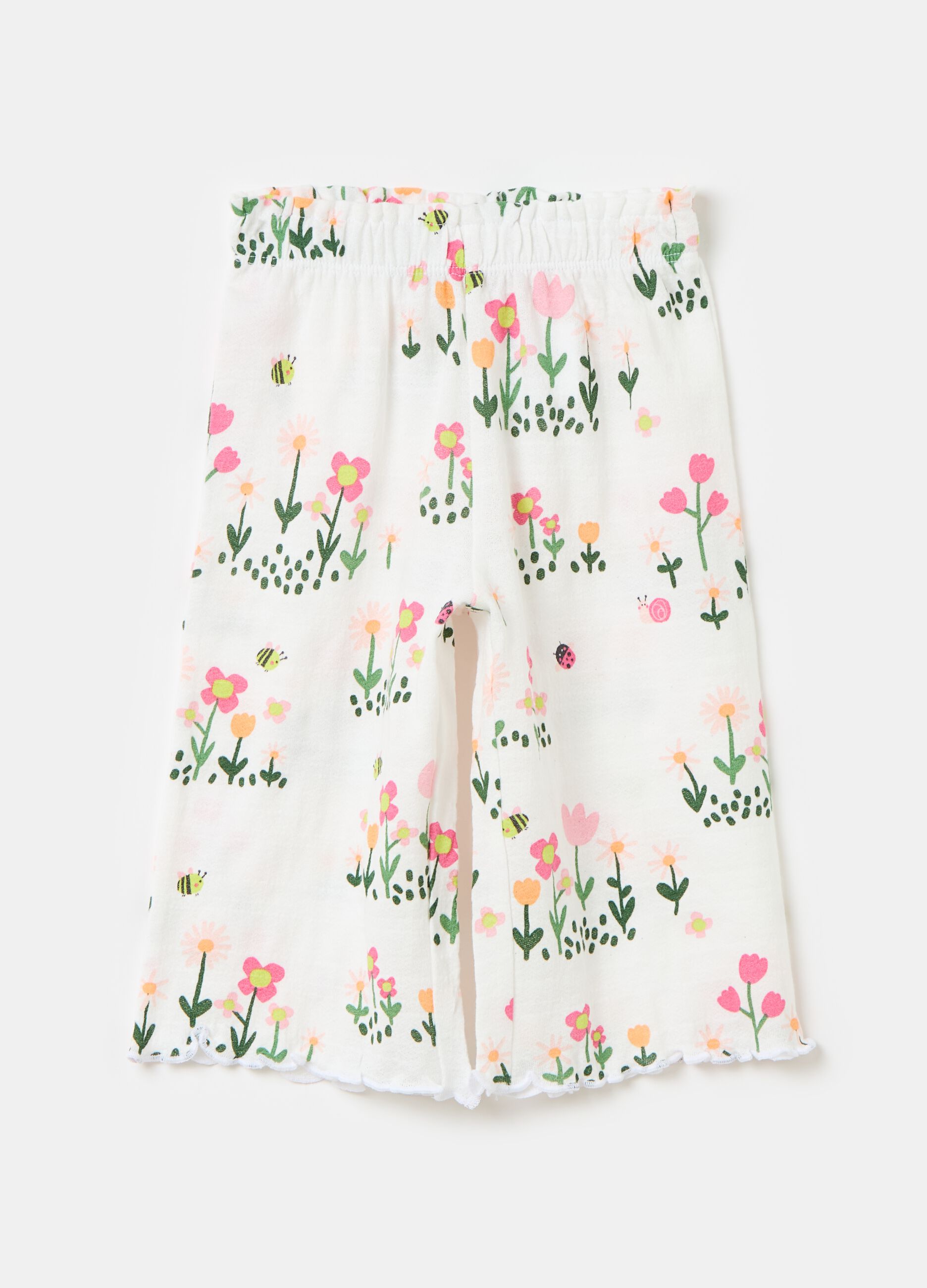 Culotte trousers with wavy edging