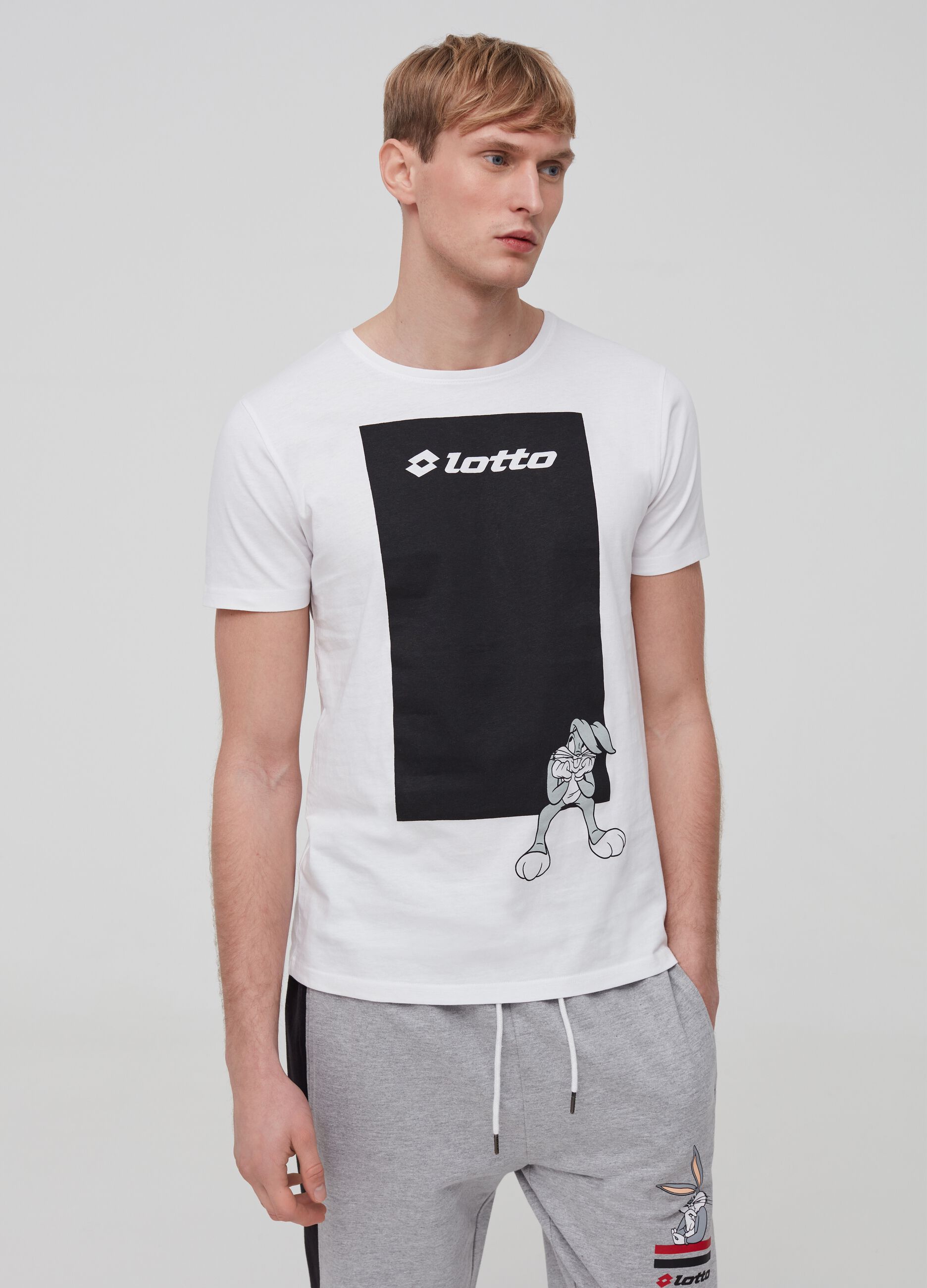 T-shirt in puro cotone con stampa Lotto