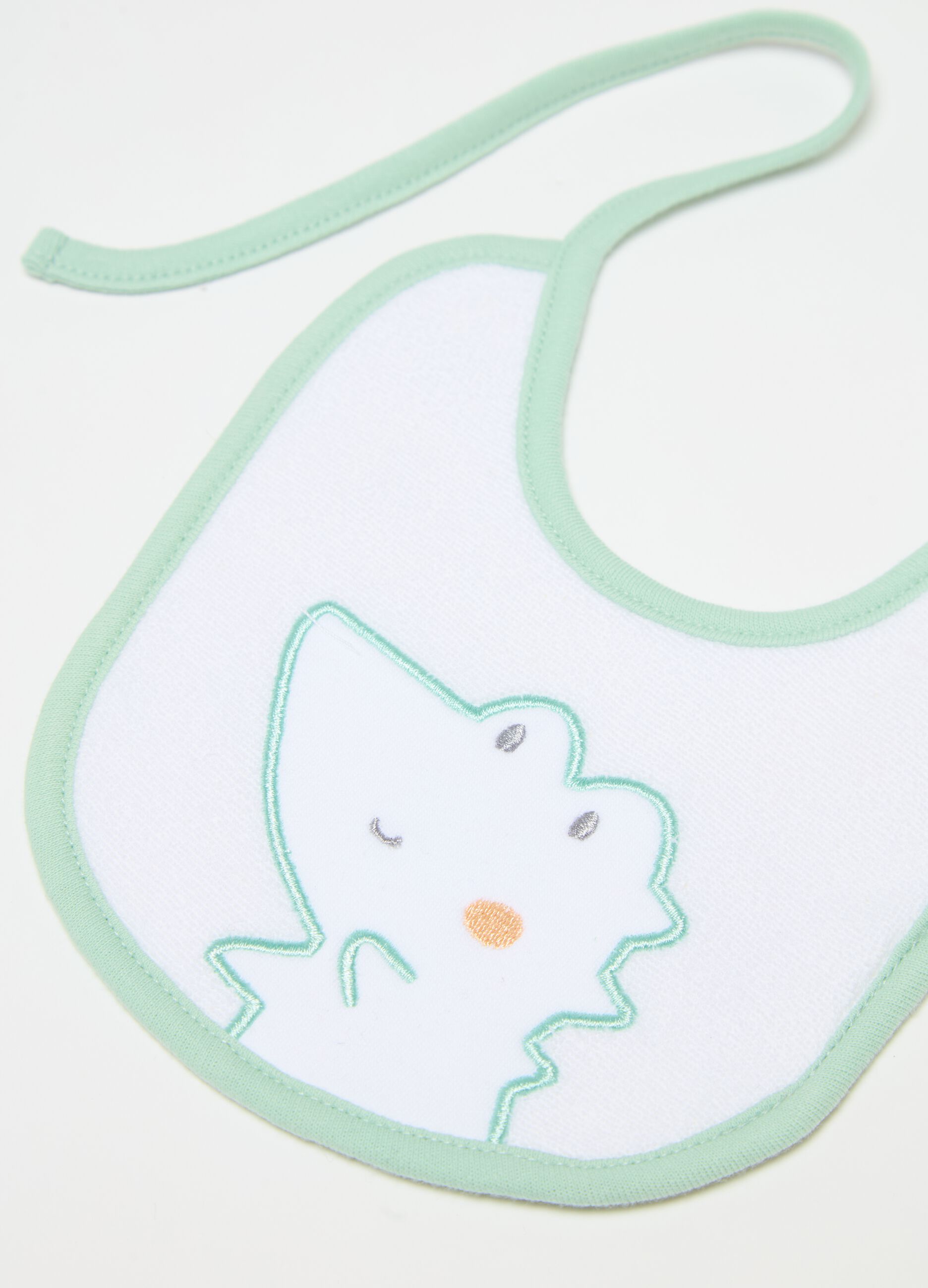 Two-pack organic cotton bibs with embroidery