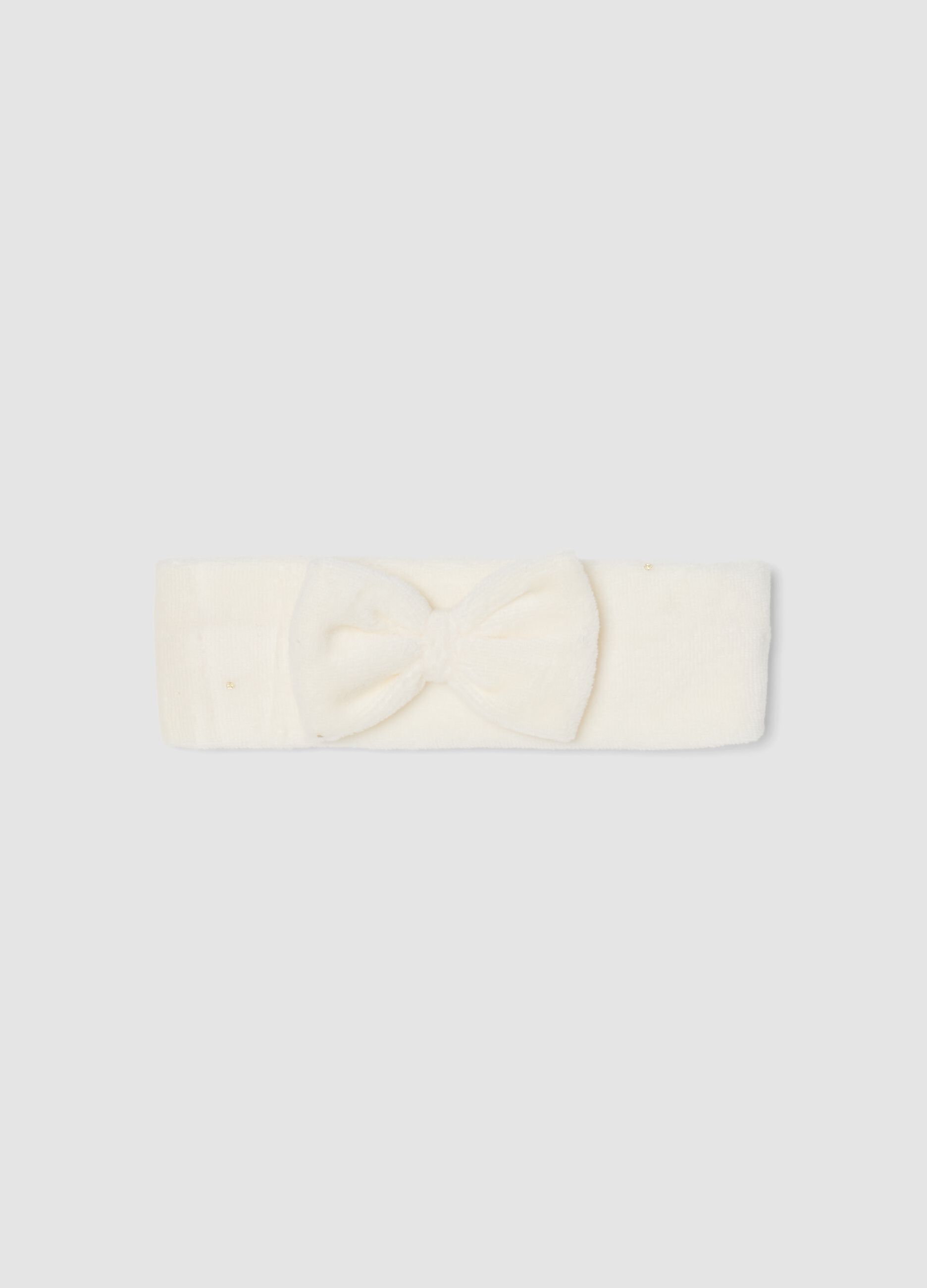 Fascia capelli bianca in misto cotone organico