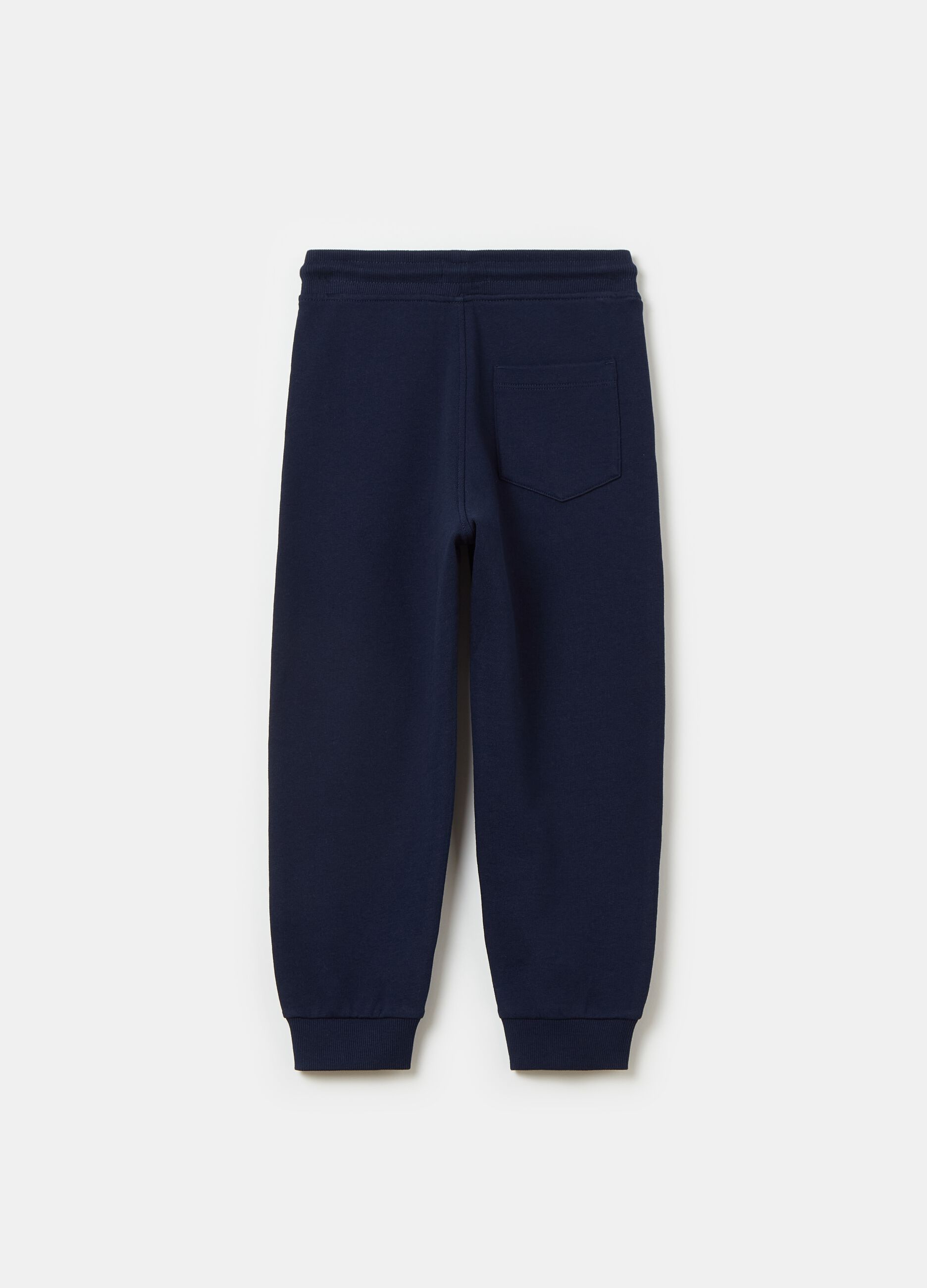 Fleece joggers with drawstring and print