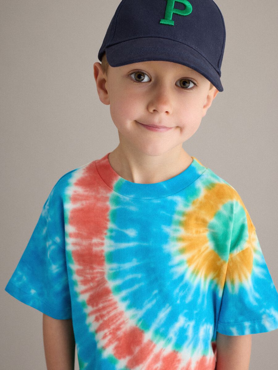 Kids' Regular Fit Multicolour Tie-Dye Pure Cotton T-shirt_0