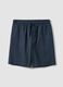 Blue cotton and linen blend pyjama shorts, regular fit_4