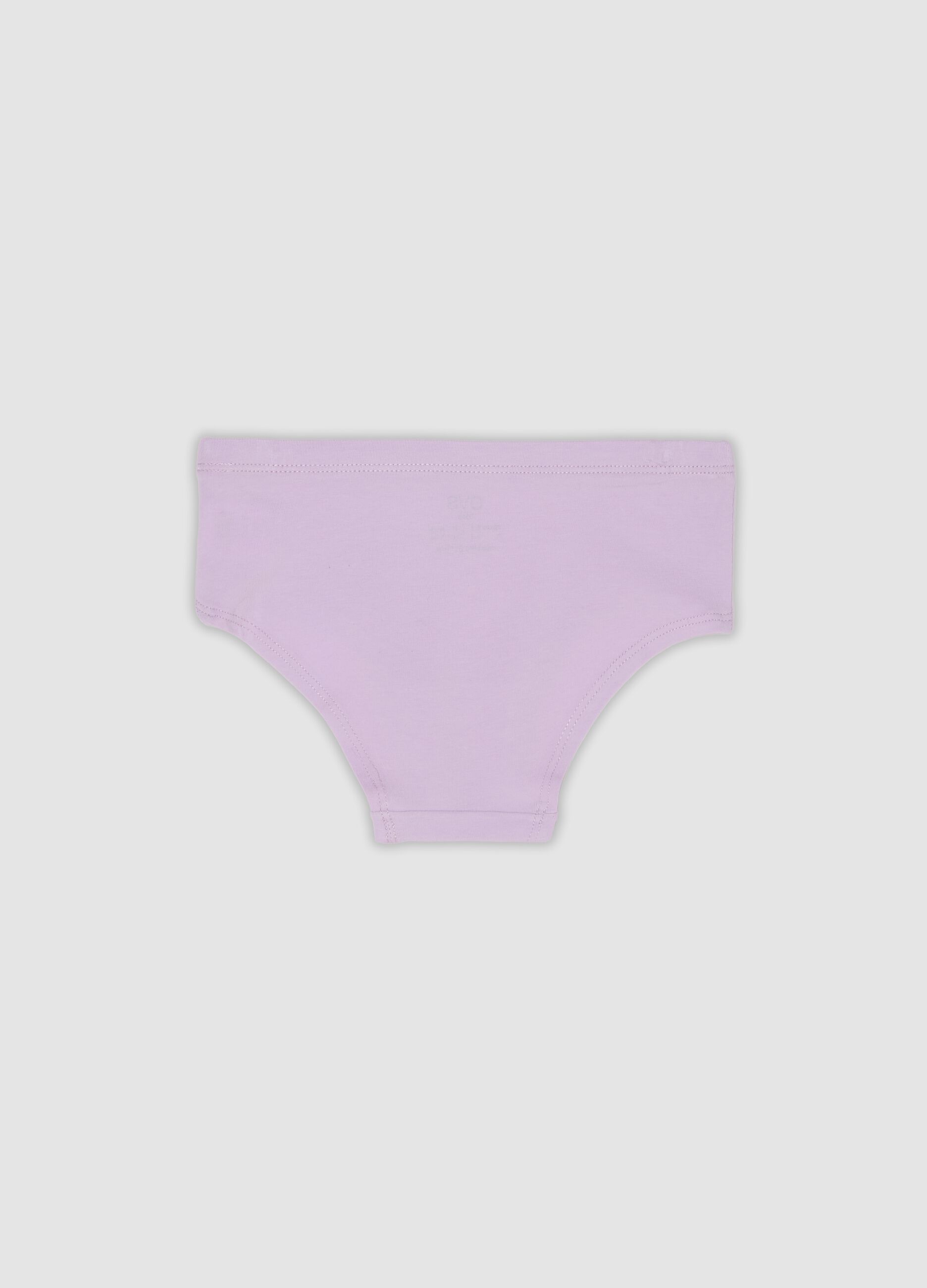 Girls&rsquo; purple stretch organic cotton briefs with star detail
