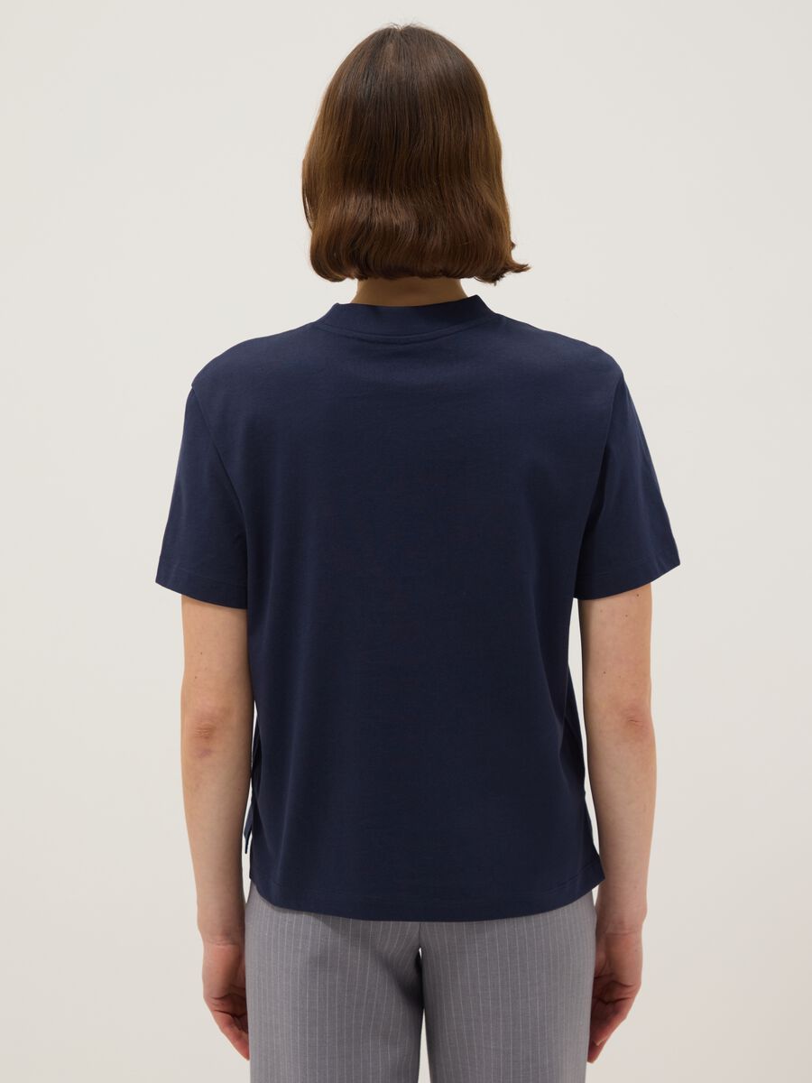 Regular fit blue pure cotton T-shirt_2