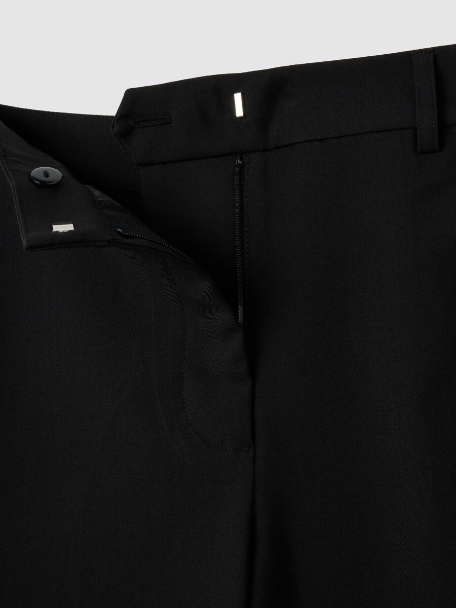 Black Slim Elasticated Trousers_5