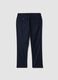 Pantaloni chino blu scuro in misto viscosa elasticizzata regular fit_1