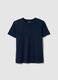Regular fit blue cotton blend short sleeve t-shirt_4