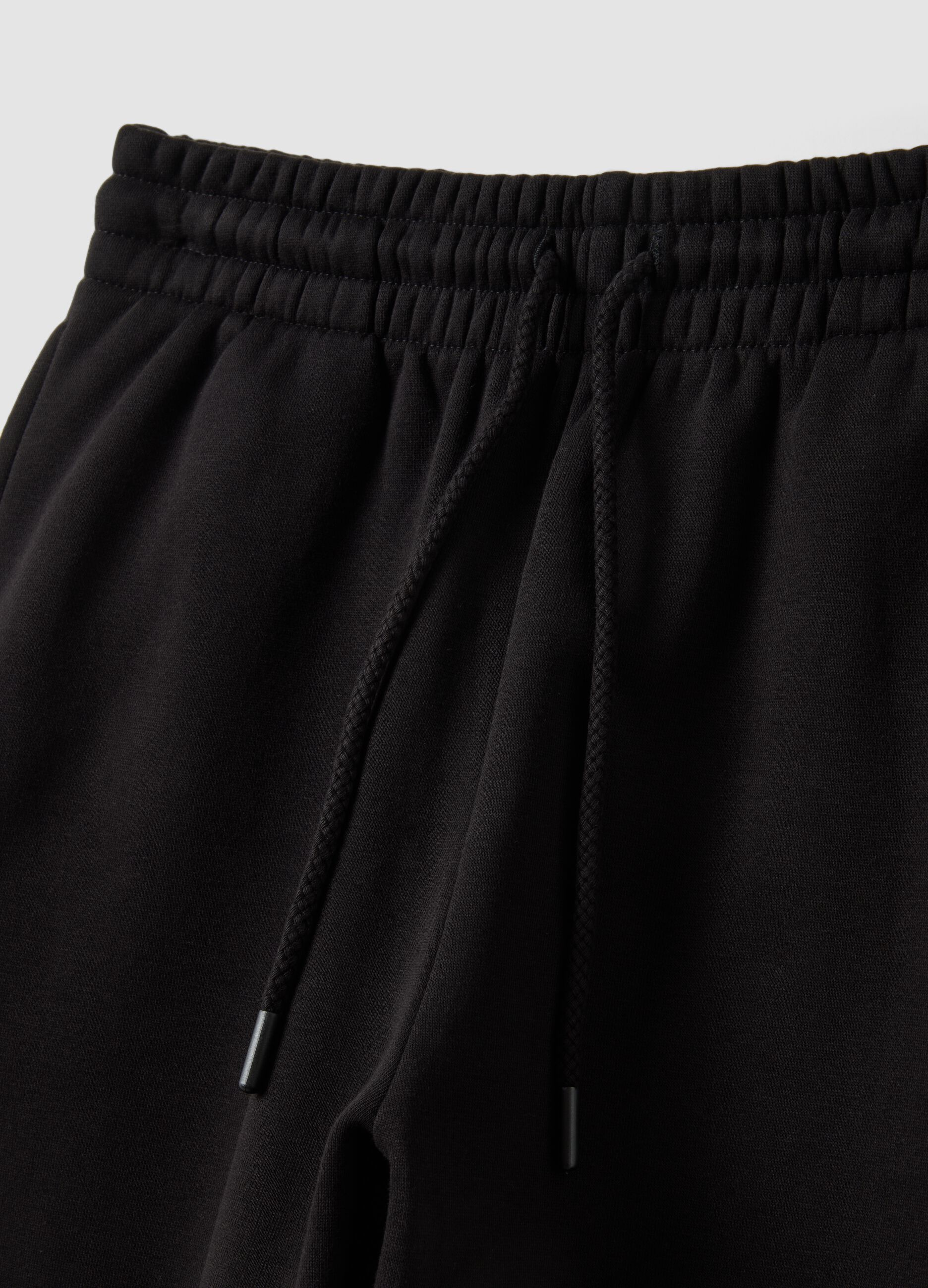 Black cotton-blend joggers with elasticated waistband, regular fit
