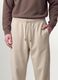 Beige Jogger aus Baumwollmix mit B&uuml;ndchenabschluss und Kordelzug_3