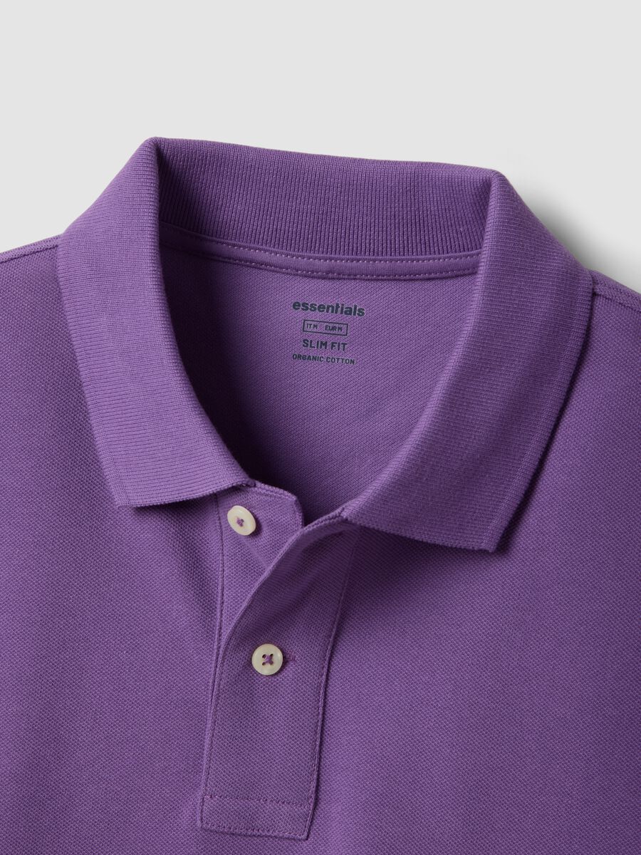 Purple slim fit pure cotton short sleeve polo_5