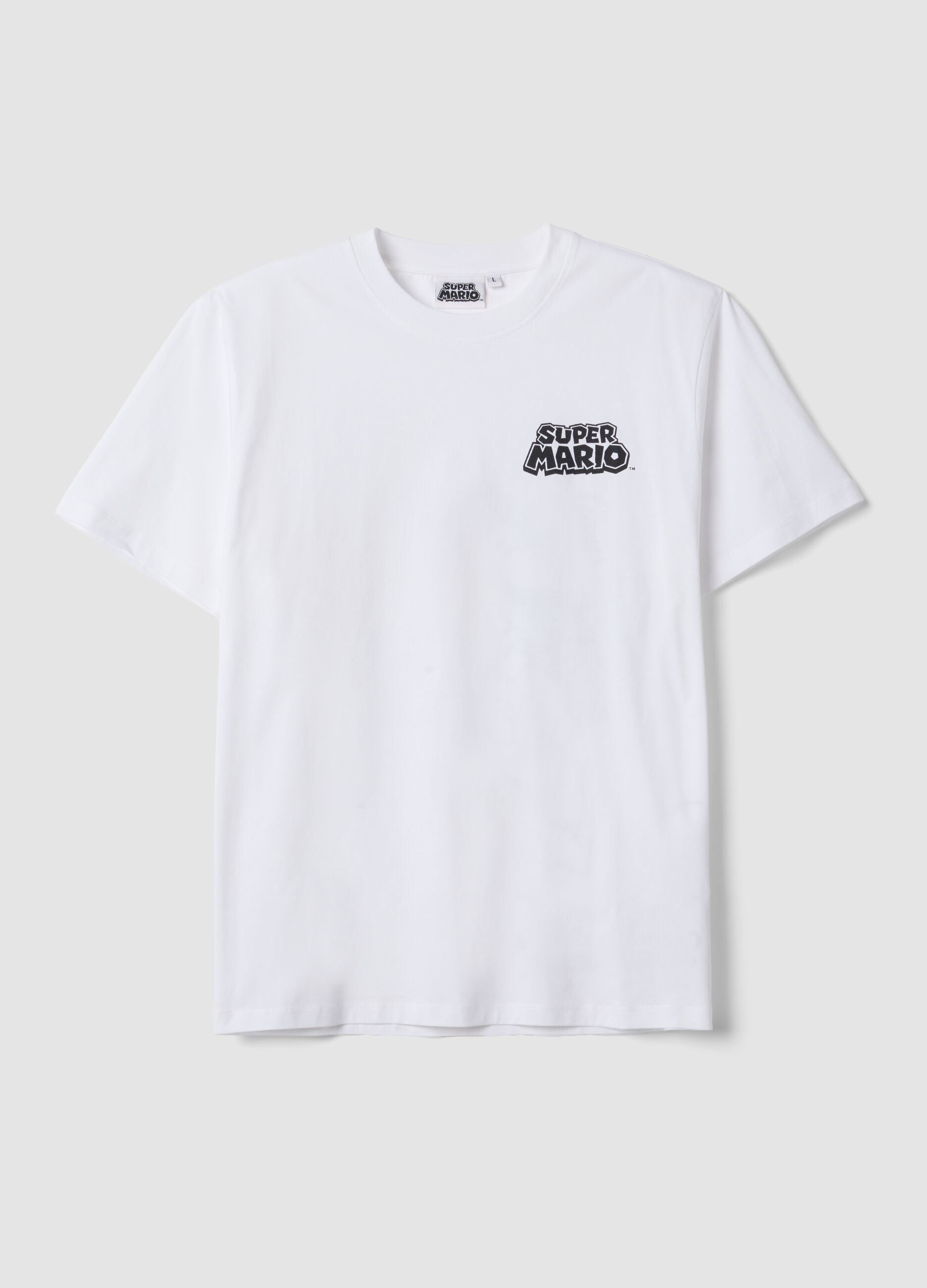 Wei&szlig;es T-Shirt aus reiner Baumwolle mit kurzen &Auml;rmeln, Regular Fit