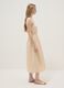 Beige striped pure cotton regular-fit dress with thin straps_1