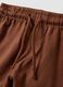 White and brown pure cotton set with top and shorts_3